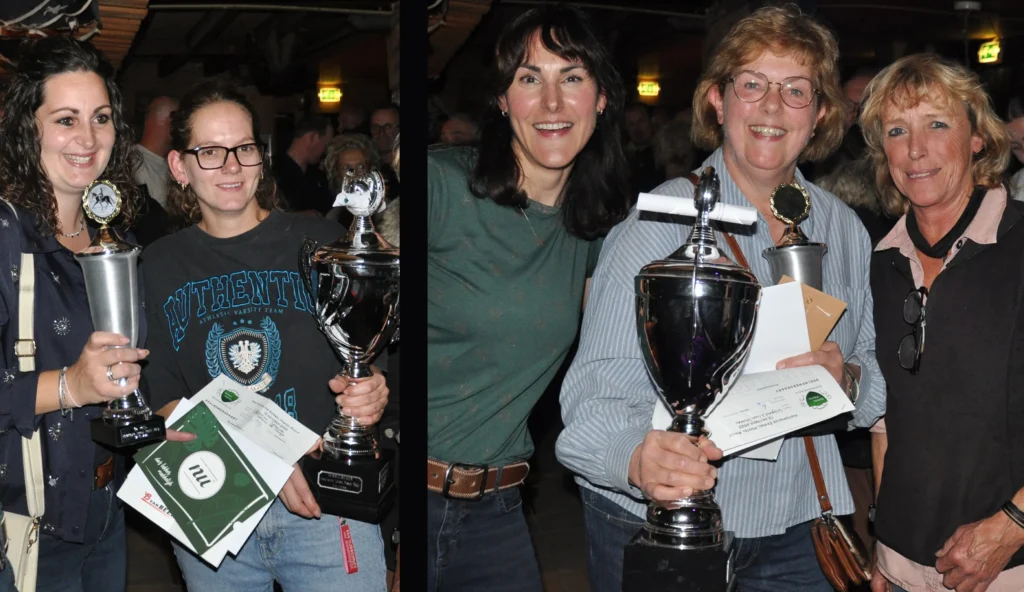 Bea en Marieke tijdens de prijsuitreiking op de foto met de winnaars.