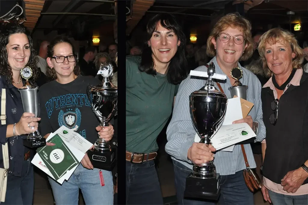 Bea en Marieke tijdens de prijsuitreiking op de foto met de winnaars.